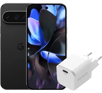 Google Pixel 9 Pro 256GB Zwart 5G + BlueBuilt Oplader 30W Wit