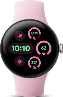 Google Pixel Watch 3 Zilver/Roze 41mm Google Pixel Watch 3 Zilver/Roze 41mm