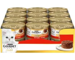 Gourmet Gold Hartig Torentje - Kattenvoer Natvoer - Rund - 24 x 85 g