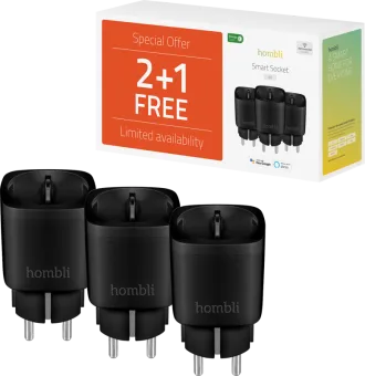 Hombli Slimme Stekker Zwart 3-Pack