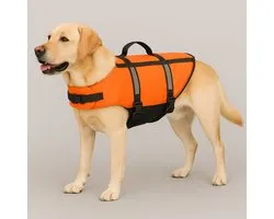 Hondenzwemvest - reddingsvest hond - honden zwemvest XL A:45cm B:44-55cm C:84-86cm - Flamingo zwemvest Marinus - fluo oranje