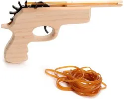 Houten Pistool met Elastiek