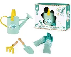 Janod Happy Garden - Complete Tuinierset - Help Mee In De Tuin Met Deze Tuinierset! - De Set Bevat Een Gieter, Een Hark, Een Schep En Een Paar Handschoenen - Geschikt Vanaf 3 Jaar