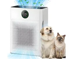 JC Pets Luchtreiniger / Air purifier met HEPA 13 Filter en Voorfilter - Huisdiermodus & App - Luchtfilter tegen Haren, Kattenbakgeur, Allergieen, Huisstofmijt en Hooikoorts - Luchtkwaliteitsindicator - Ruimtes tot 100 m2- CADR 246 m3/h