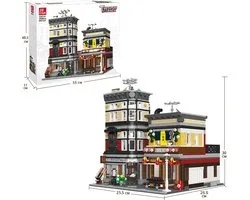 Jiestar 89127 De Sushi Coener met Japans Street View-thema, 2662-delige is compatibel met het bekende merk.