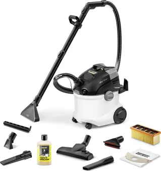 Karcher SE 6 Signature Line Tapijtreiniger - Sproei-extractie - 1000 W - 4 / 4 liter - Nat- en droog stofzuiger - Vliesfilterzak - Reinigingsmiddel 1 l - Complete set Karcher SE 6 Signature Line Tapijtreiniger - Sproei-extractie - 1000 W - 4 / 4 liter - Nat- en droog stofzuiger - Vliesfilterzak - Reinigingsmiddel 1 l - Complete set