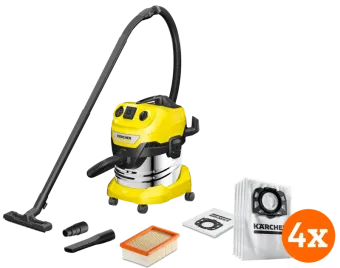 Karcher WD 4 P S V-20/5/22 + Karcher Stofzuigerzak voor WD 4/5/6 (4x)