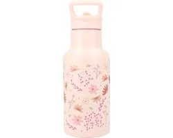 Kidzroom Enchanted Memories Drinkfles - Roze - 350ml - Bloemen - Schoolbeker