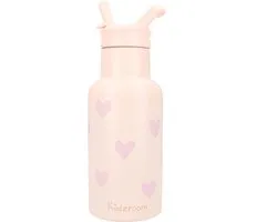 Kidzroom Magical Meadows Drinkfles - Roze - 350ml - Hartjes - Schoolbeker
