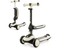 Kinderkraft HALLEY - loopfiets en driewieler step - 2-in-1 - verstelbaar zadel - opvouwbaar ontwerp - verstelbare stuurhoogte - LED wielen - modern design - geschikt voor kinderen van 1-5 jaar - maximale belasting 50 kg - Wit