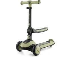 Kinderkraft HALLEY - loopfiets en driewieler step - 2-in-1 - verstelbaar zadel - opvouwbaar ontwerp - verstelbare stuurhoogte - LED wielen - modern design - geschikt voor kinderen van 1-5 jaar - maximale belasting 50 kg - Groen