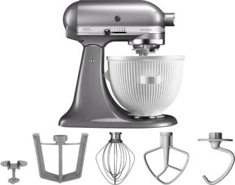 KitchenAid Artisan Mixer 5KSM125 Contourzilver + IJsbereider