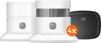 KlikAanKlikUit ZSDR-850 (3 jaar) 4-Pack + Koolmonoxidemelder + Smart Bridge