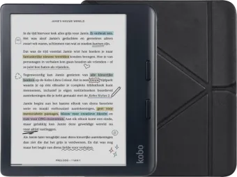 Kobo Libra Colour Zwart + BlueBuilt Book Case Zwart