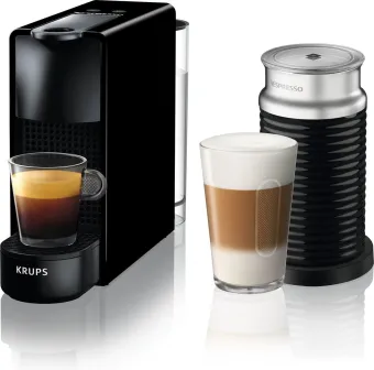 Krups Nespresso Essenza Mini XN1118 Zwart + Melkopschuimer Krups Nespresso Essenza Mini XN1118 Zwart + Melkopschuimer