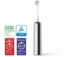 Laifen Wave Elektrische tandenborstel - RVS - 3 opzetborstels - Oscillerende en Vibrerende functie