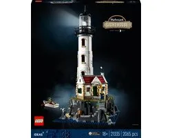 LEGO Ideas Gemotoriseerde vuurtoren met Lichtjes, Modelbouwset voor Volwassenen - 21335