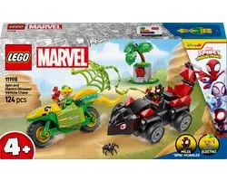 LEGO Marvel Spidey en zijn geweldige vriendjes Spin en Electro achtervolging met dinosaurusvoertuigen - 11198