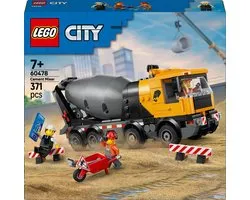 LEGO(R) City Cementwagen - Groot Bouwvoertuig voor Jongens, Meisjes en Kinderen Vanaf 7 Jaar - Betonmixer met Draaiende Trommel en Kantelbare Cabine - Cadeautip voor Verjaardagen - 60478
