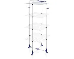 Leifheit droogtoren classic 450 - 45 m drooglente - met wieltjes en houders voor kledinghangers