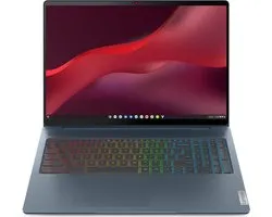 Lenovo IdeaPad 5 Chrome 16IAU7 (Gaming) Intel® Core™ i3 i3-1215U Chromebook 40,6 cm (16") WQXGA 8 GB LPDDR4x-SDRAM 256 GB SSD Wi-Fi 6E (802.11ax) ChromeOS Engels Blauw