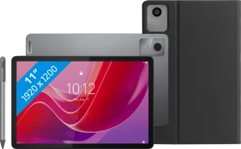 Lenovo Tab M11 11 inch 128GB 8GB RAM Wifi met Tab Pen Grijs + BlueBuilt Book Case Zwart