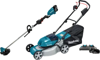 Makita DLM463PT incl. 5,0 Ah Accu (2x) + Makita DUR190LZX9 (zonder accu)
