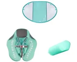 MAMBO BABY VEILIGE BABY ZWEMBAND|Zwemtrainer | Zwemring Baby Groen – Baby Float – Zwemkraag - met zonnescherm en voetensteun