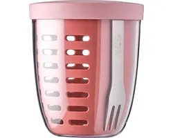 Mepal - Ellipse fruit & veggie pot - 600 ml - Incl. vorkje - Vivid mauve