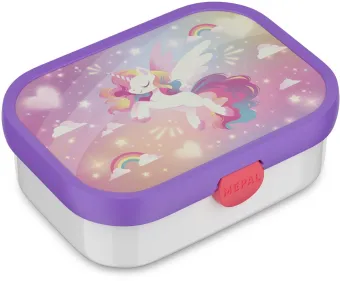 Mepal lunchbox Campus - 750 ml - Broodtrommel met vakjes voor kinderen - Geschikt voor 4 boterhammen - Unicorn Glow