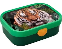 Mepal lunchbox Campus - Broodtrommel met vakjes voor kinderen - Geschikt voor 4 boterhammen - Wild Tiger