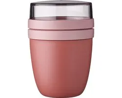 Mepal Lunchpot - 500 + 200 ml - Yoghurt en Muesli beker to go - Geschikt voor vriezer, magnetron en vaatwasser - Ellipse - Vivid mauve