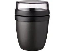 Mepal Lunchpot mini - 300 + 120 ml - Yoghurt en Muesli beker to go - Geschikt voor vriezer, magnetron en vaatwasser - Ellipse - Nordic black