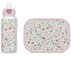 Mepal lunchset (pop-up fles & lunchbox) Campus Little Dutch - 400 + 750 ml - Broodtrommel en Drinkbeker voor kinderen - Bento box - Pop-up drinkfles - Fairy Wonders