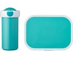 Mepal lunchset (schoolbeker & lunchbox) Campus - 300 + 750 ml - Broodtrommel en Drinkbeker voor kinderen - Bento box - Schoolbeker - Turquoise