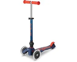 Micro Maxi Micro step Deluxe LED | step / scooter in de kleur marineblauw voor kinderen van 2 tot 6 jaar | max 50 kg