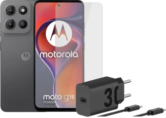 Motorola Moto G15 Power 256GB Grijs 4G + Accessoirepakket