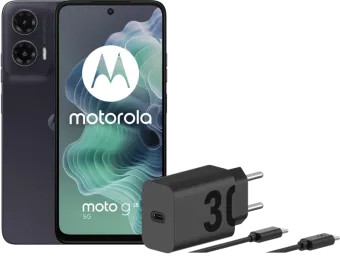 Motorola Moto G35 128GB Zwart 5G + Motorola Oplader 30W Zwart + Usb C Kabel