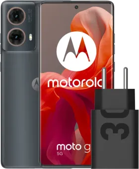 Motorola Moto G85 Blauw 5G + Motorola Oplader 30W Zwart + Usb C Kabel 1m Zwart Kunststof