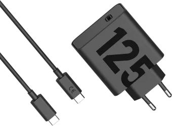 Motorola Power Delivery Oplader 125W Zwart + Usb C Kabel 1m Zwart Kunststof
