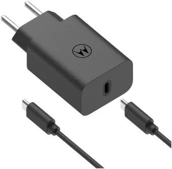 Motorola Power Delivery Oplader 30W Zwart + Usb C Kabel 1m Zwart Kunststof