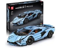 Mould King 13056 Supercar (blauw) - Compatible met de bekende merken - Bouwset, constructieset - DIY - 3819 onderdelen - Mouldking