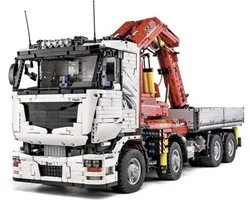 Mould King 19002 - MEGA Radiografische Vrachtwagen - Truck - Compatible met bekende merk - Truck met Kraan - Pneumatisch - Technisch Bouwpakket | 8000+ Bouwstenen - Afstand bestuurbaar - Radiografisch RC - Kraanwagen - Bouwpakket
