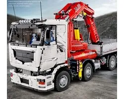Mould King 19002 - MEGA Radiografische Vrachtwagen - Truck - Past op alle bekende merken - Truck met Kraan - Pneumatisch - Technisch Bouwpakket | 8000+ Bouwstenen - Afstand bestuurbaar - Radiografisch RC - Kraanwagen - Bouwpakket