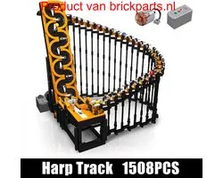 Mould King 26008 Great Ball Contraption Series The Motorized Harp Track is compatibel met het bekende merk.