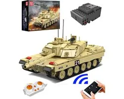 Mould King Challenger WW2 Army RC Tank | Radiografisch bestuurbare auto | City leger modelbouw bouwpakketten | Classic creator autos’s | Compatibel met lego sluban mega bloks | Technische ideas speelgoed voor kinderen & volwassenen | 1129 bouwstenen