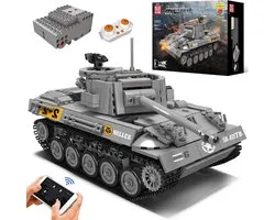 Mould King - Hellcat WW2 Army RC Tank | Radiografisch bestuurbare auto | City leger modelbouw bouwpakketten | Classic creator autos’s | Compatibel met lego sluban of mega bloks | Technische ideas speelgoed voor kinderen & volwassenen | 971 bouwstenen