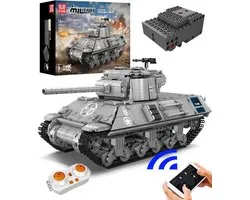 Mould King RC Panser Tank | WW2 Army | Radiografisch bestuurbare leger auto | City defender modelbouw bouwpakketten | Classic creator autos’s | Compatibel met lego sluban of mega | Technische ideas speelgoed voor kinderen & volwassenen | 1057 bloks