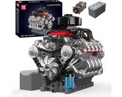 Mould King - Technic Chevy V8 formule 1 motor | Speed champions modelbouw | Creator classic bouwpakket | Technische F1 speelgoed ideas voor expert volwassenen & kinderen | compatibel met lego sluban of mega bloks | 487 bouwstenen
