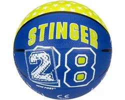 New Port Mini Basketbal Print - Kobalt/Fluorgeel/Wit - 3